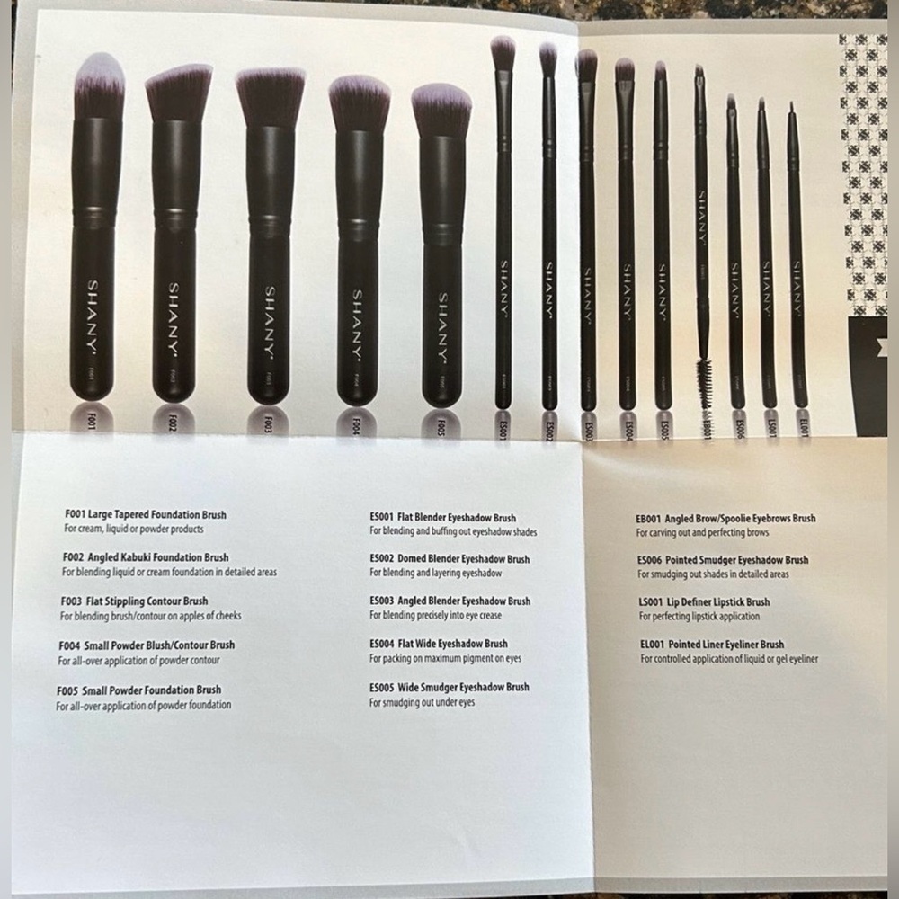 SHANY Black Bombshell 14-Piece Brush Set With Synthetic Bristles, New In Box - Picture 3 of 11